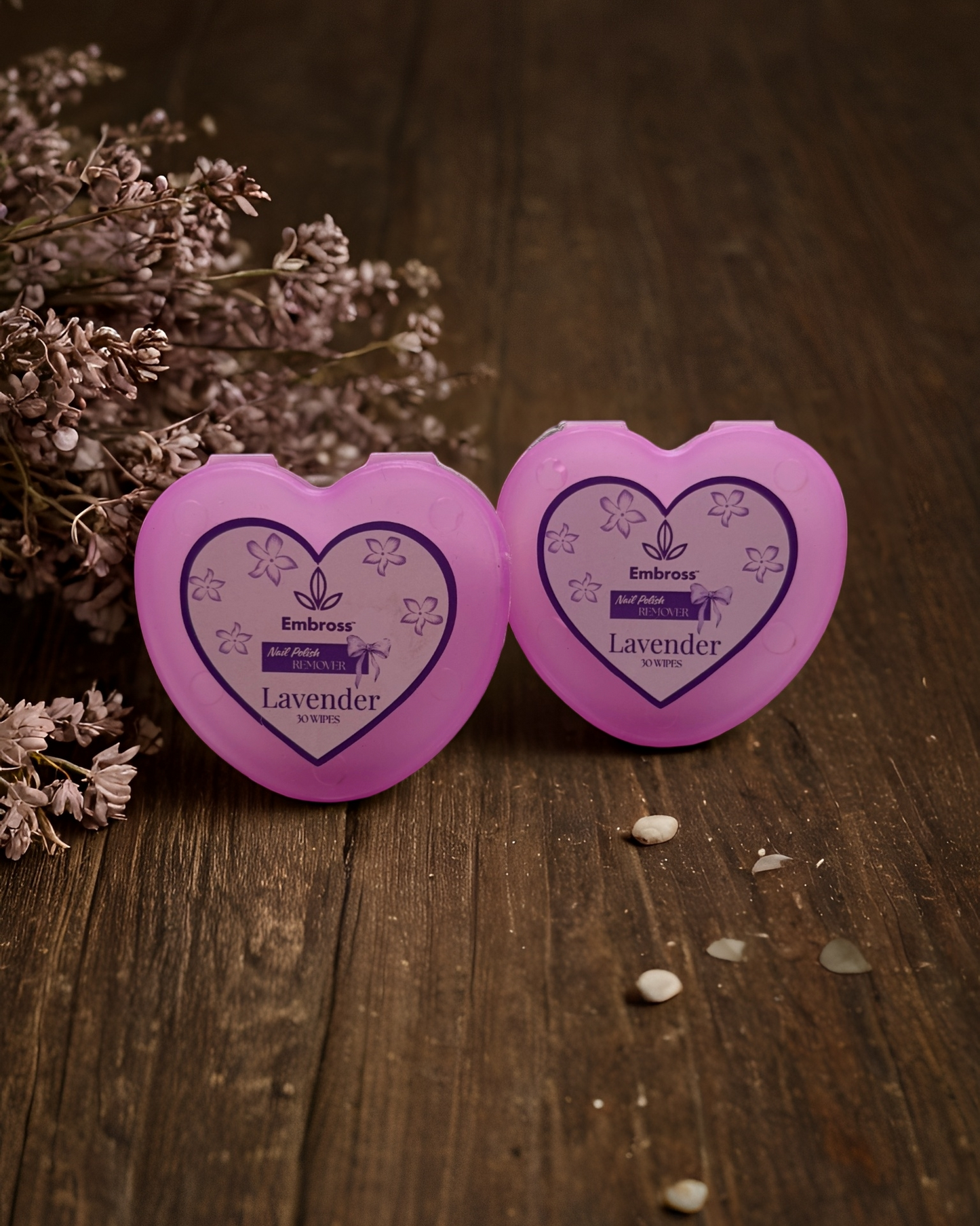EMBROSS Heart Shape Nail Polish Remover Wipes - Pack of 5