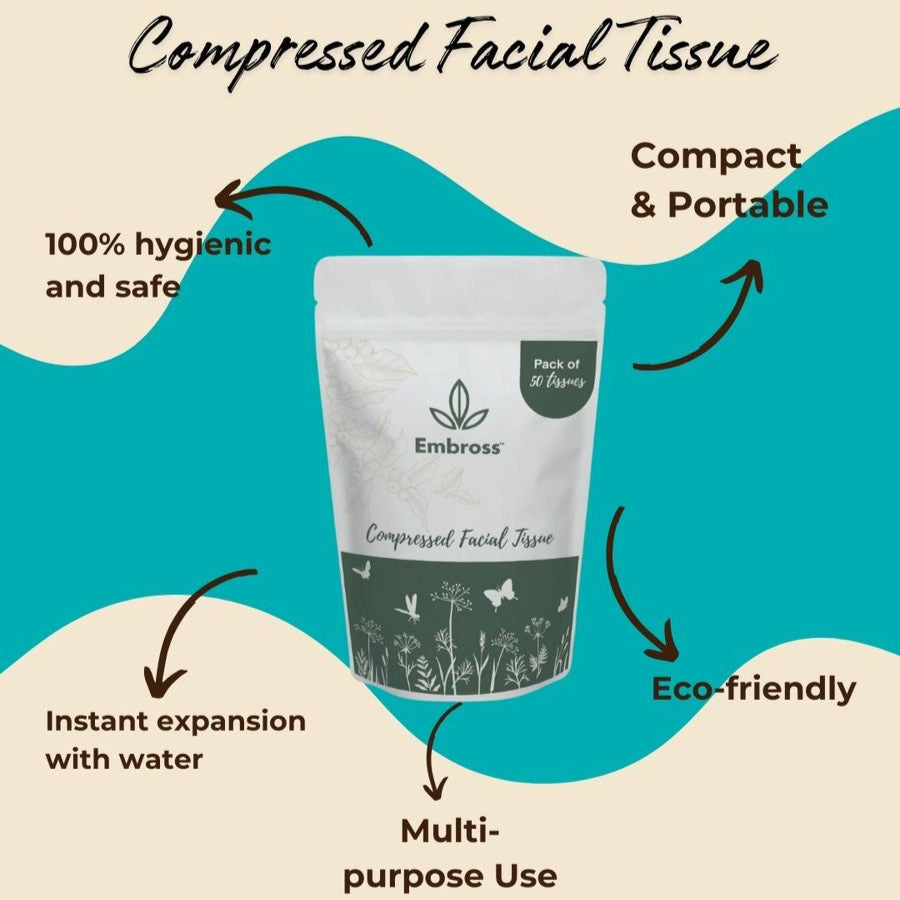 EMBROSS Compressed Facial Tissue (Pack of 50)