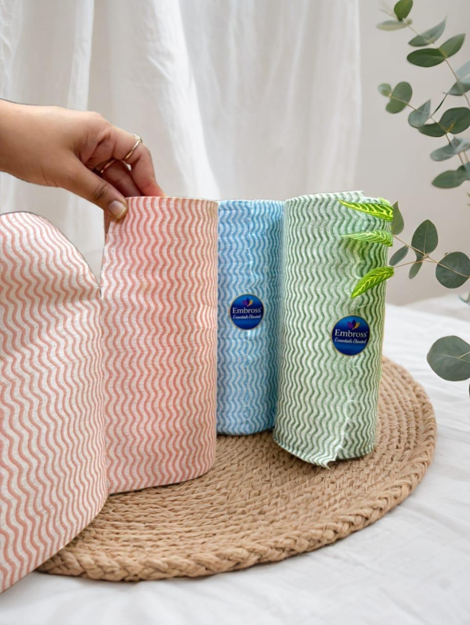 EMBROSS Reusable Towel Roll (80 Pulls per Roll, Pack of 2)