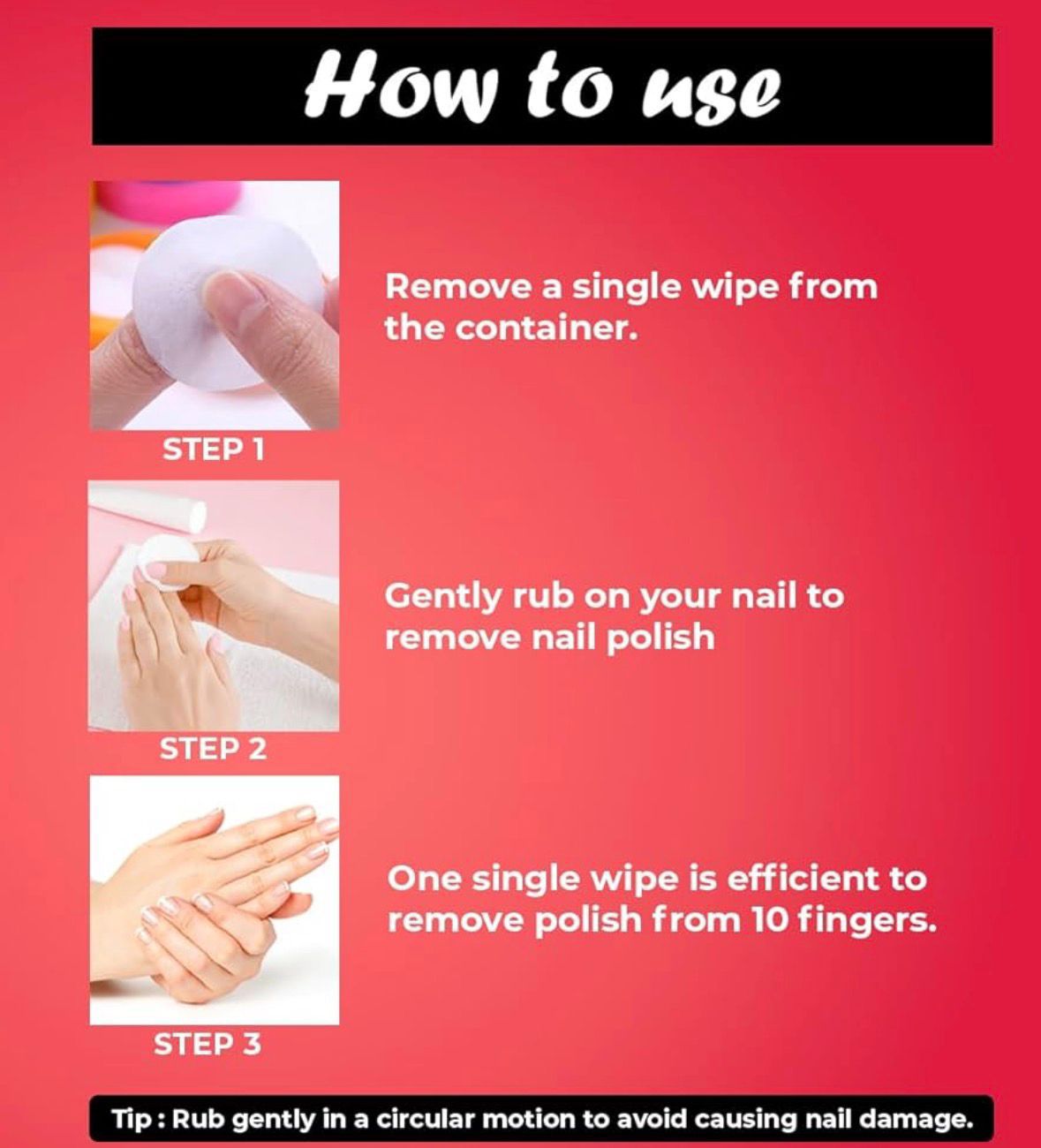 EMBROSS Nail Polish Remover Wipes – Pack of 5