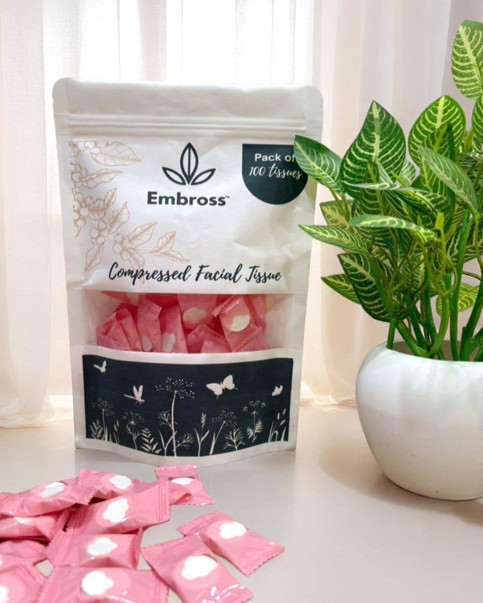 EMBROSS Compressed Facial Tissue (Pack of 100)
