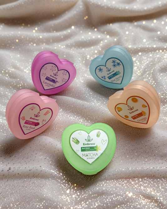 EMBROSS Heart Shape Nail Polish Remover Wipes - Pack of 5