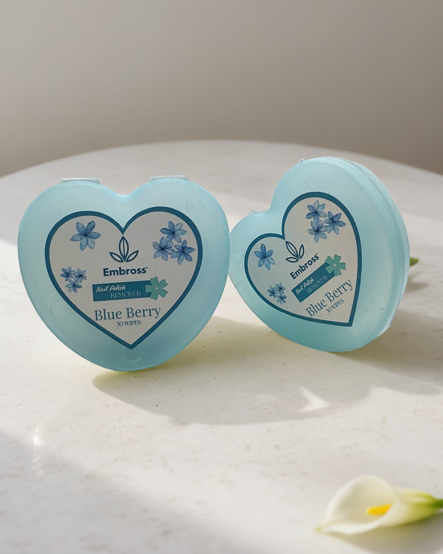 EMBROSS Heart Shape Nail Polish Remover Wipes - Pack of 2