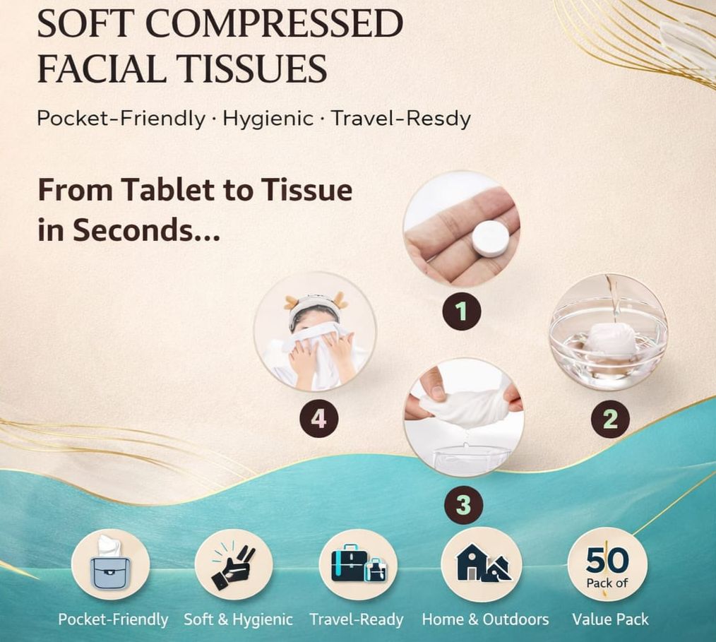 EMBROSS Compressed Facial Tissue - Pack of 100