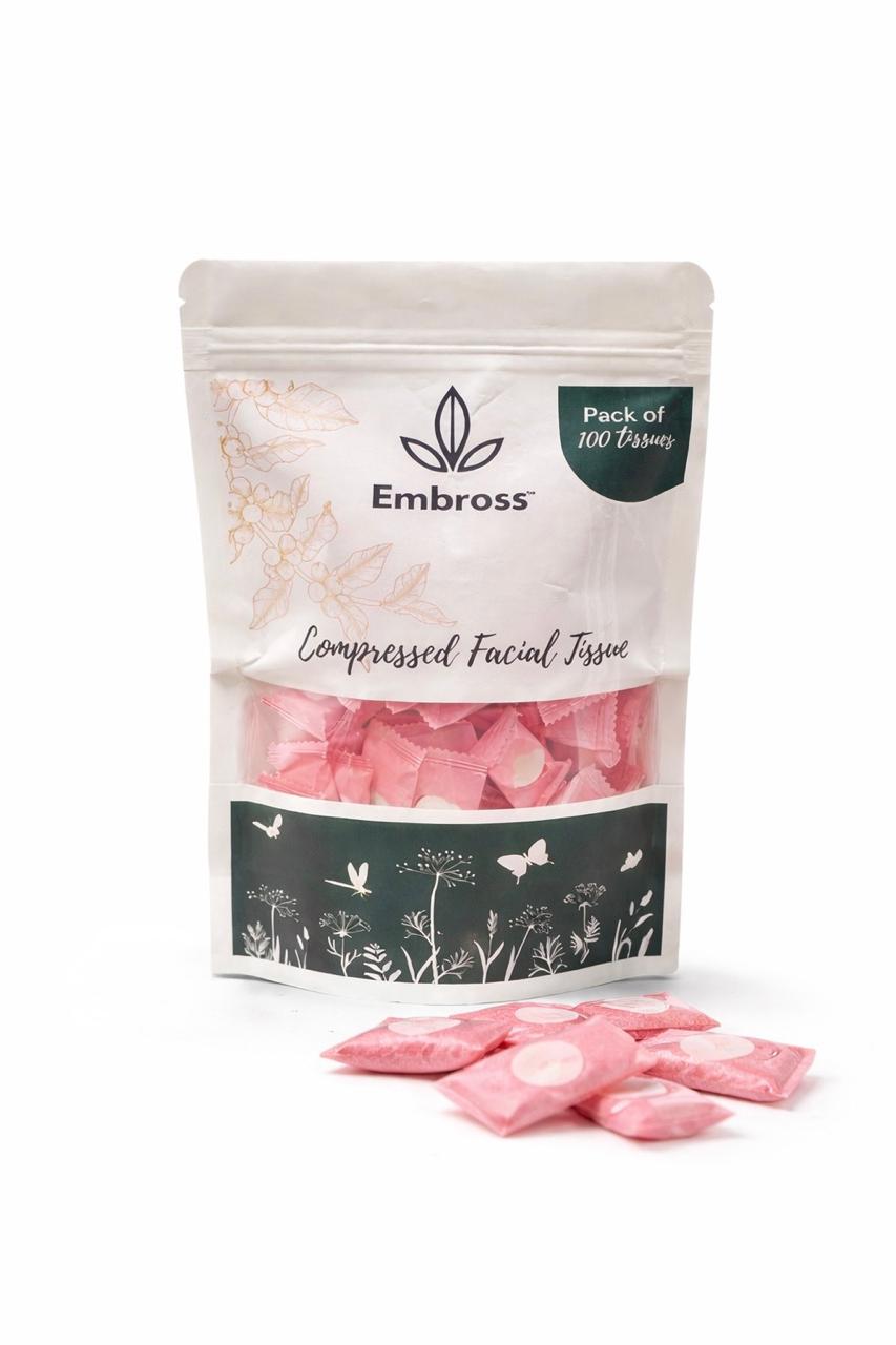 EMBROSS Compressed Facial Tissue - Pack of 100